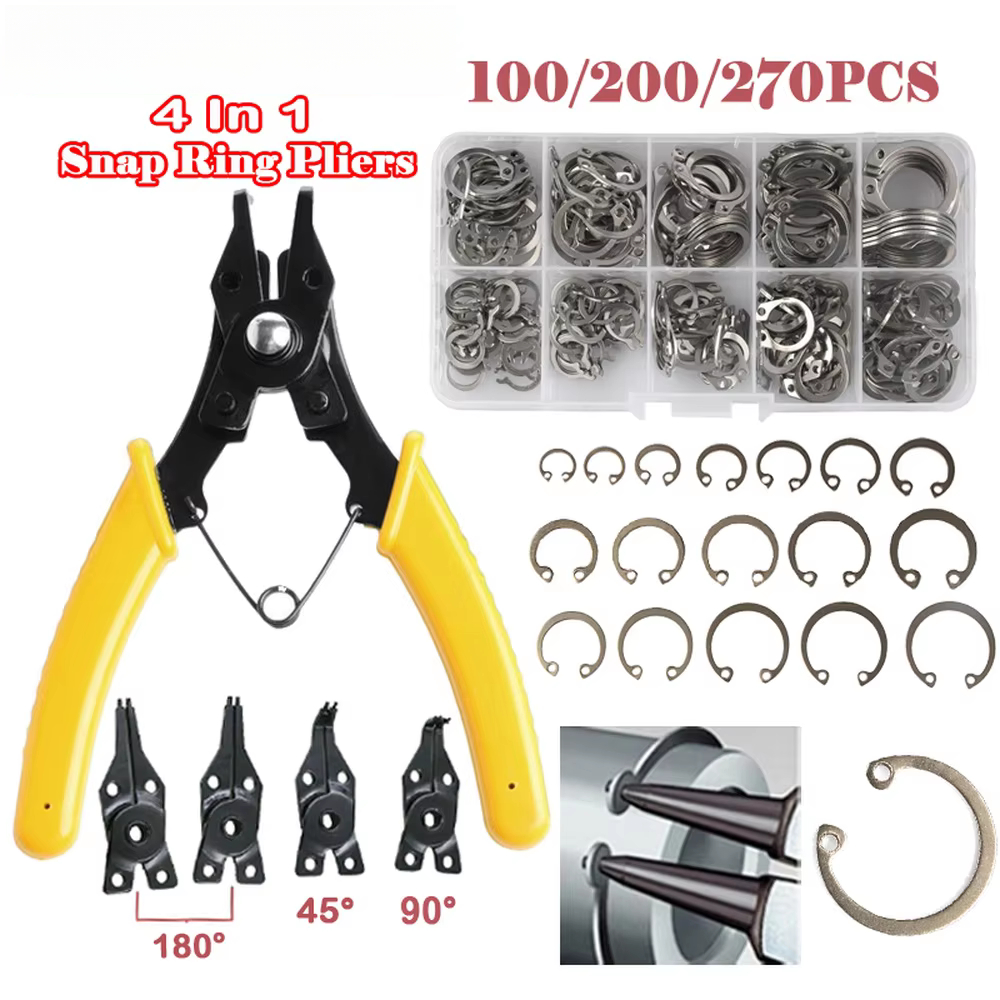 Snap Fastener Set - 200PCS 304 Stainless Steel Retaining Circlip