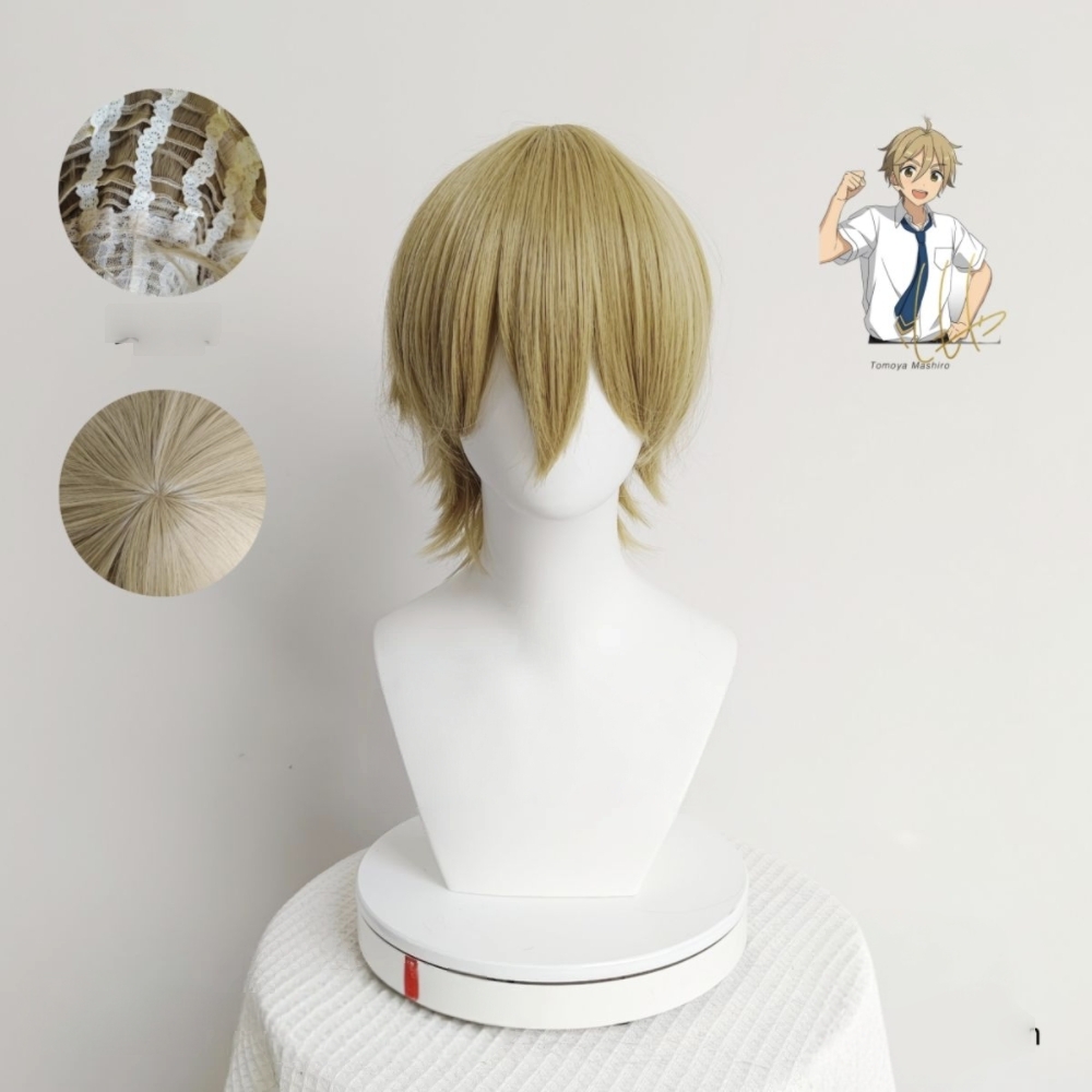 Wig Fiber Net - Anime Mashiro Tomoya Cosplay Wig Flaxen