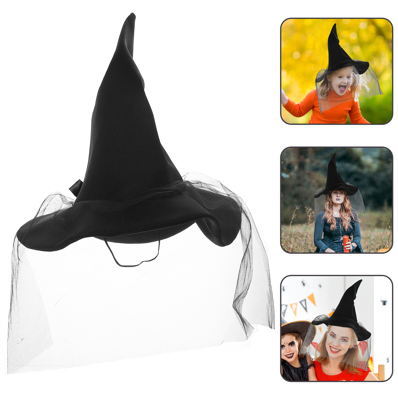 Easy Cosplay Prop - Halloween Party Witch Hat Elegant Wide