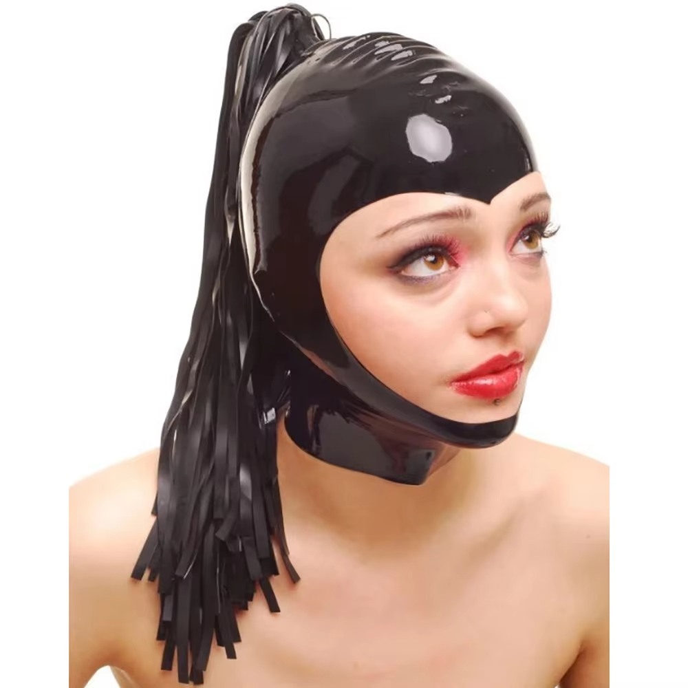 Black Latex Hood with Latex Po - Cosplay Prop Paint ulasan dan harga