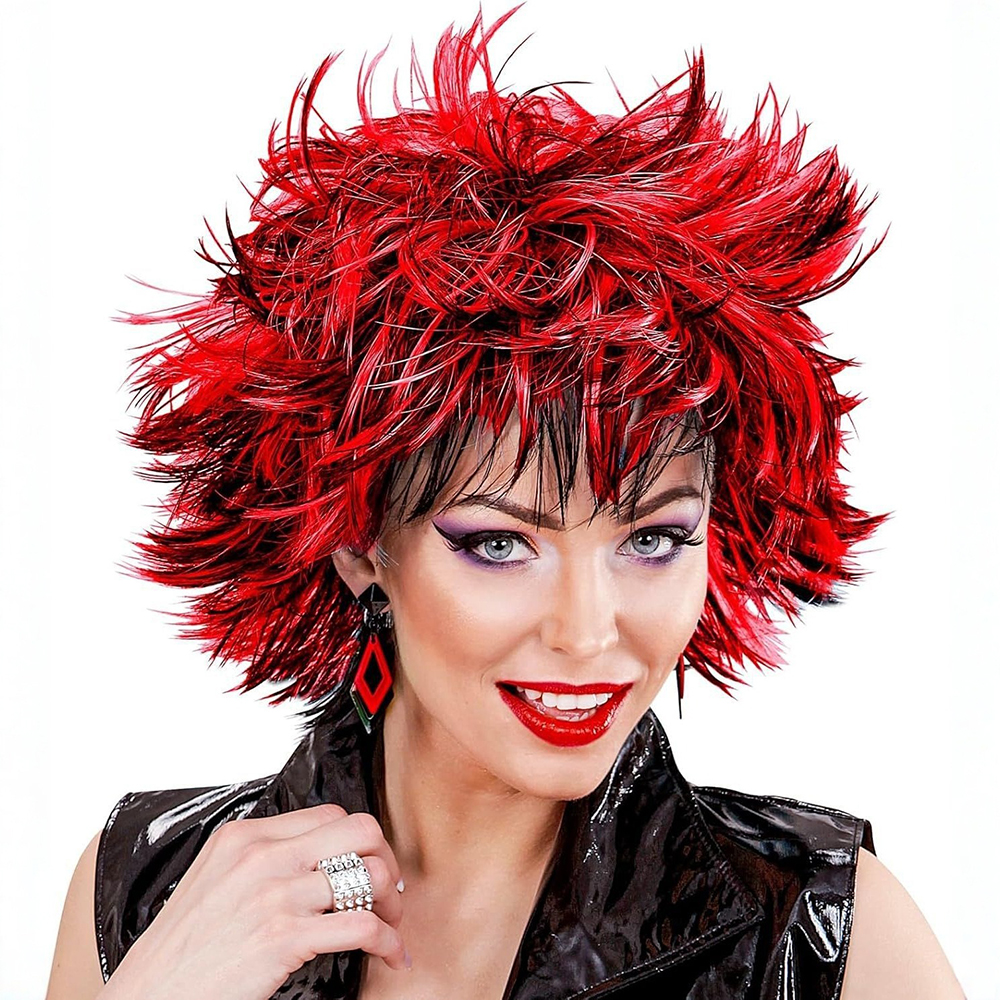 Black Red Afro Wig 11inch Butt - Wig Fiber Net ulasan dan harga
