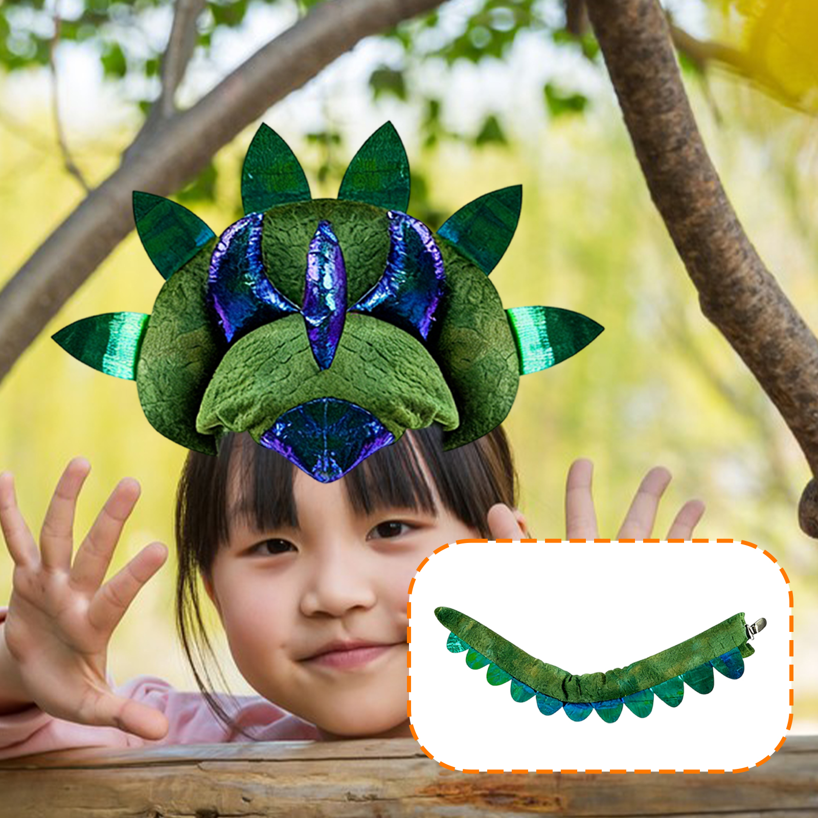 Dinosaur Headband Tail Party S - Easy Cosplay Prop ulasan dan harga