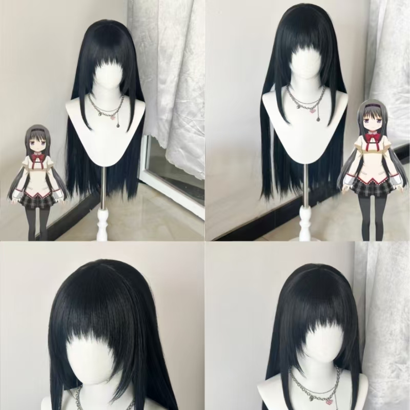 Anime Homura Akemi Black Grey  - Wig Fiber Net ulasan dan harga