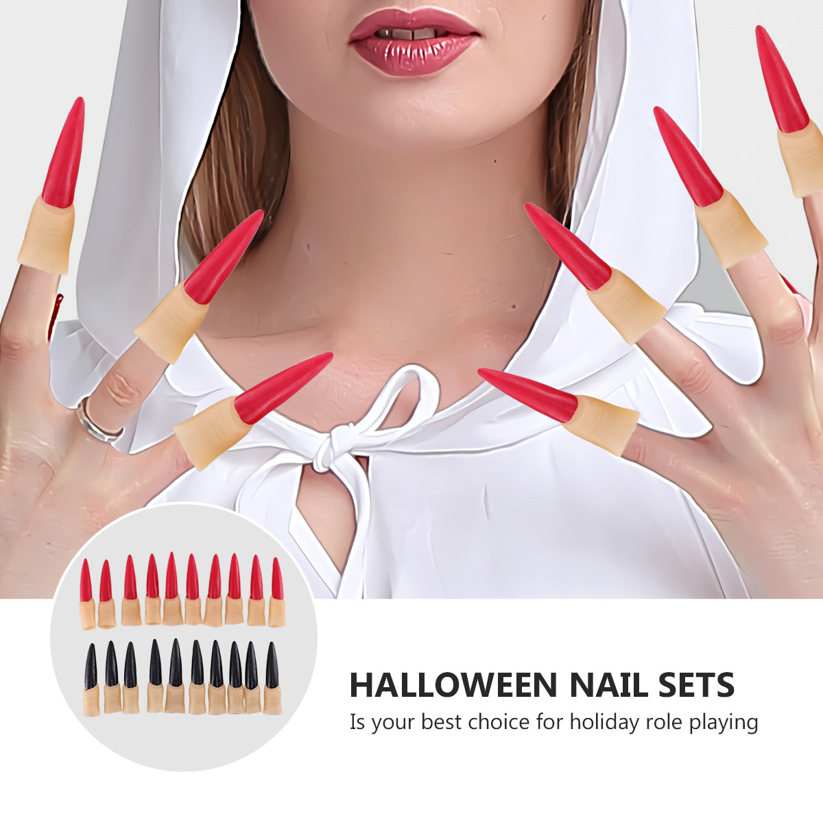 20Pcs Halloween Nails Props Ru - Easy Cosplay Prop ulasan dan harga