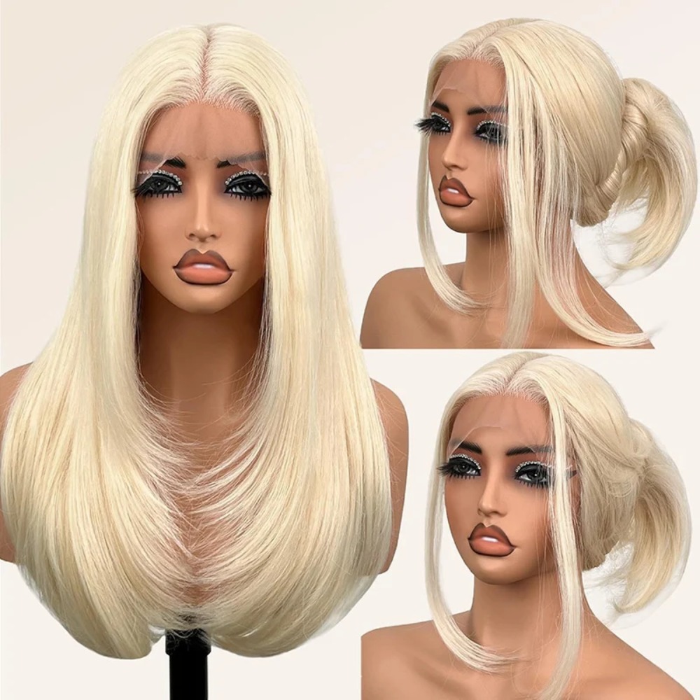 Front Lace Black Center Partin - Wig Fiber Net ulasan dan harga