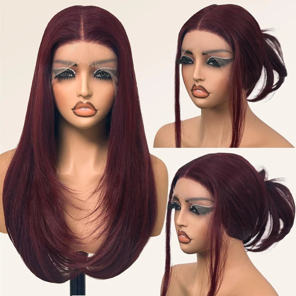 Front Lace Black Center Partin - Wig Fiber Net ulasan dan harga