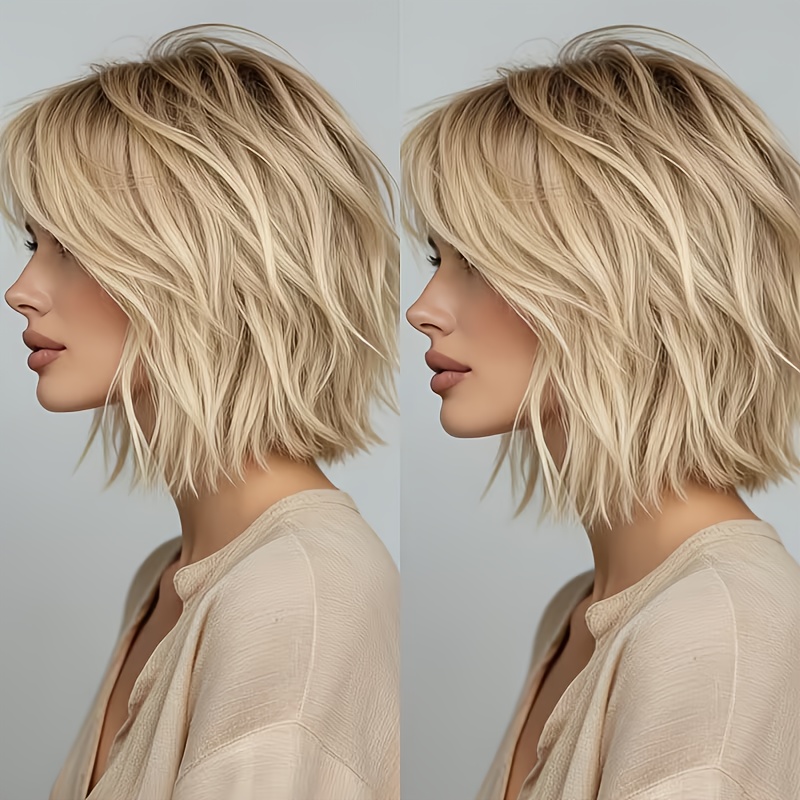 Golden Short Straight Ponytail - Wig Fiber Net ulasan dan harga