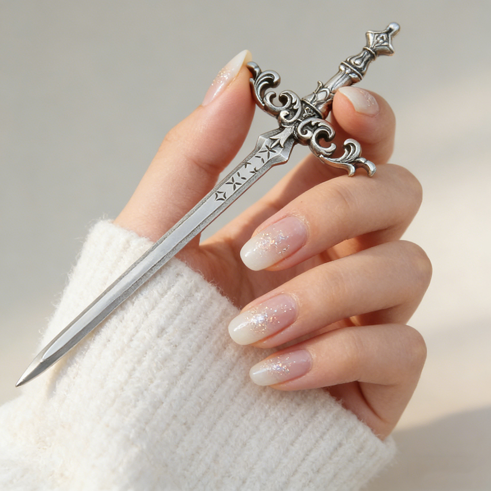1pc Silver-Tone Sword Hair Sti - Cosplay Prop Dagger ulasan dan harga