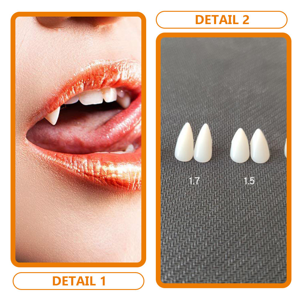 1Set Creative Fangs Fake Teeth - Easy Cosplay Prop ulasan dan harga