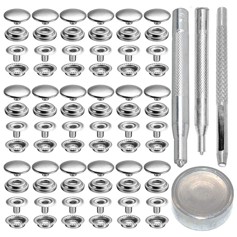 MALL 72Pcs 15MM Stainless Stee - Snap Fastener Set ulasan dan harga