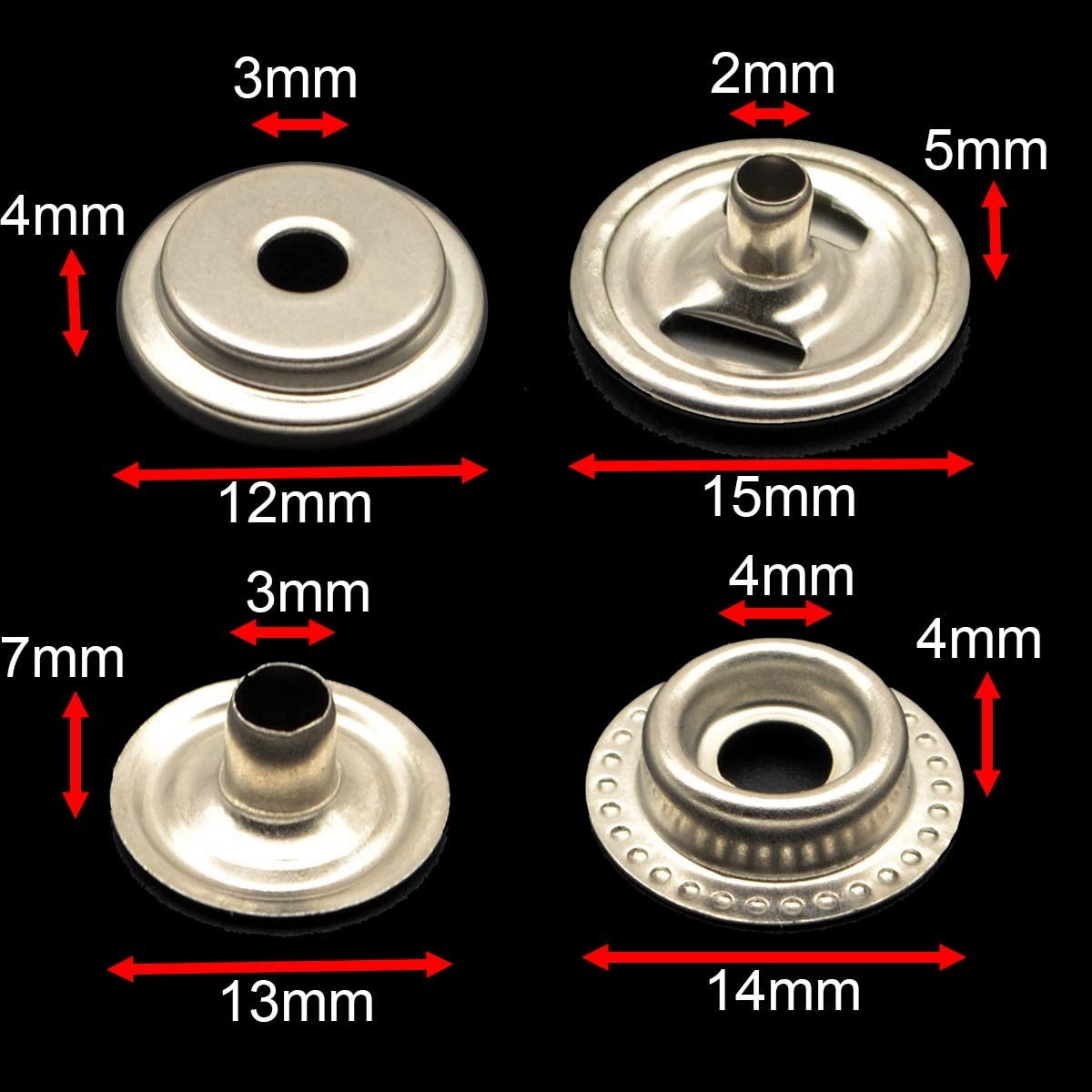 MALL 72Pcs 15MM Stainless Stee - Snap Fastener Set ulasan dan harga