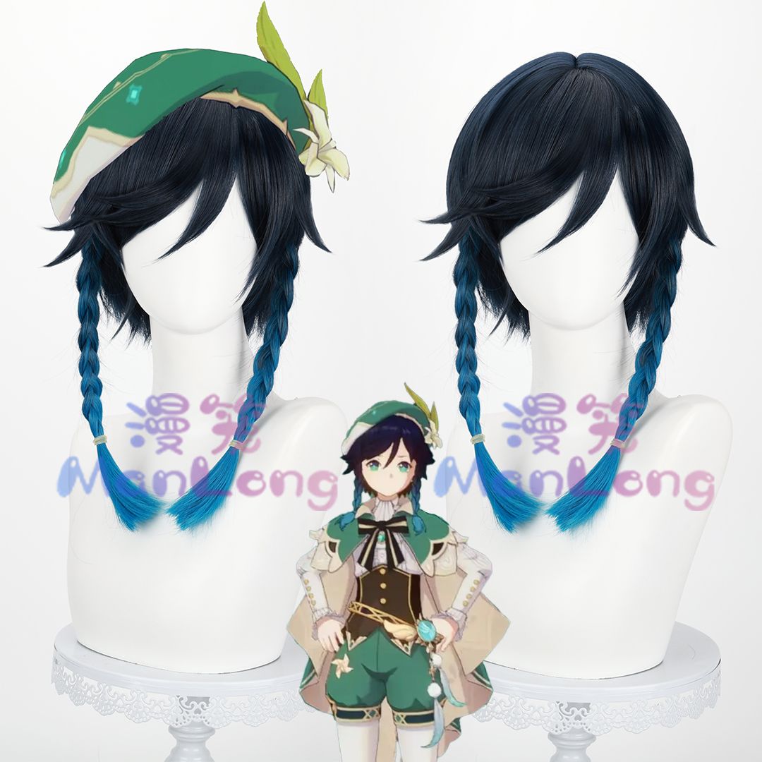 Genshin Impact Venti Cosplay W - Wig Fiber Net ulasan dan harga