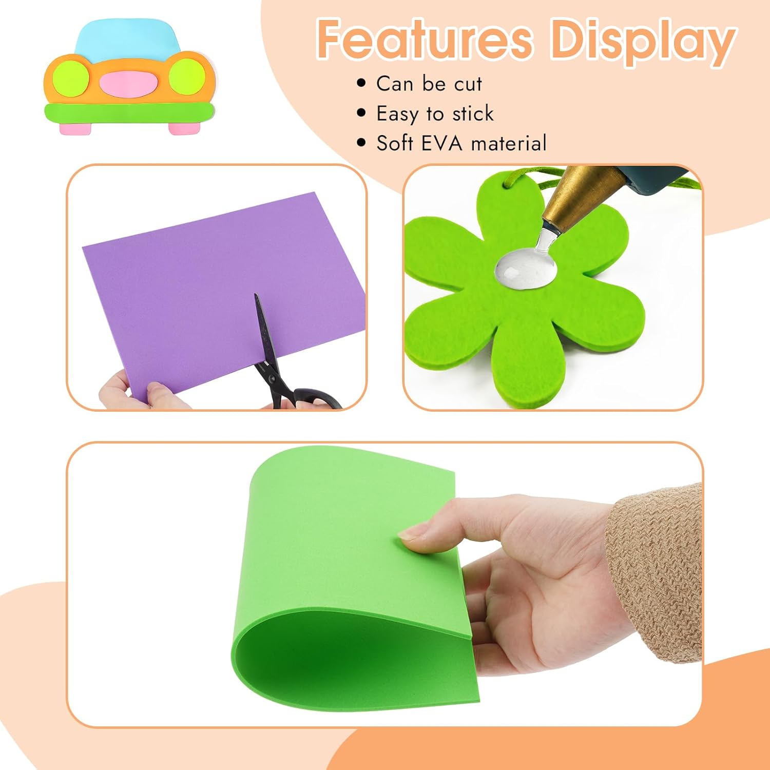 18 Sheets Foam Sheets, 9 Color - Eva Foam Sheet ulasan dan harga