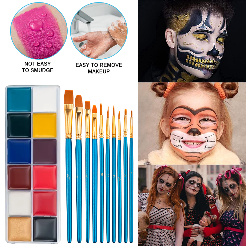 SFX Makeup Kit,12 Colors Face  - Body Paint Sfx ulasan dan harga