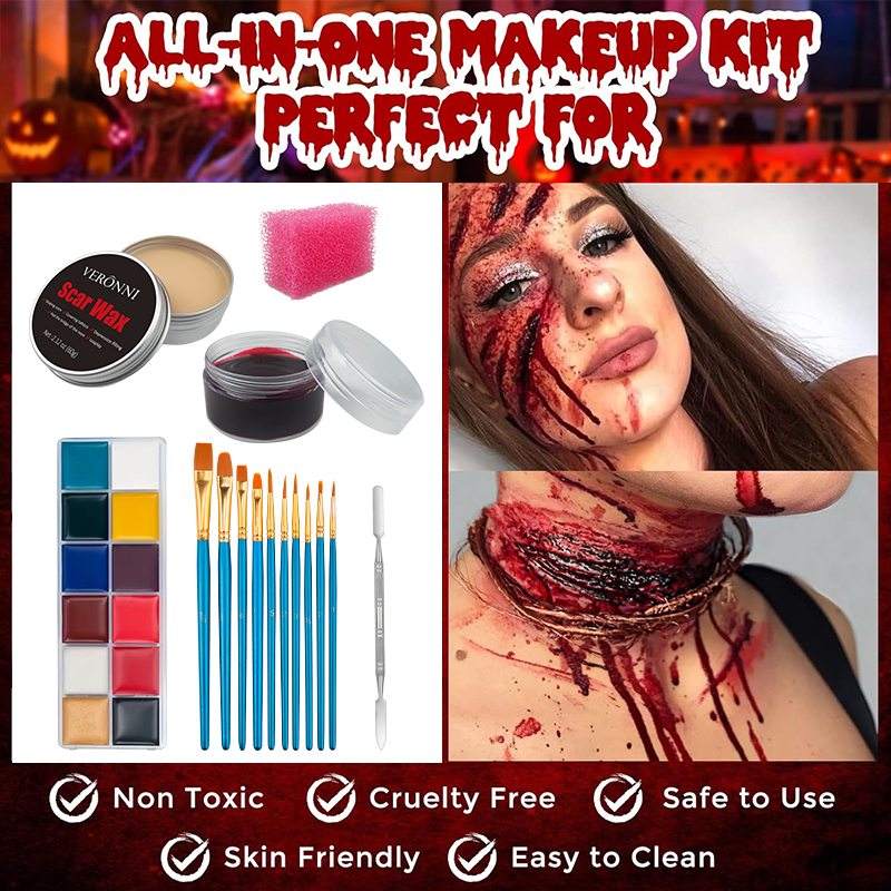 SFX Makeup Kit,12 Colors Face  - Body Paint Sfx ulasan dan harga