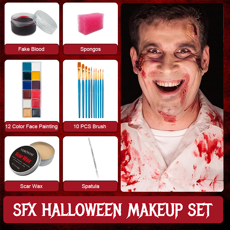 SFX Makeup Kit,12 Colors Face  - Body Paint Sfx ulasan dan harga