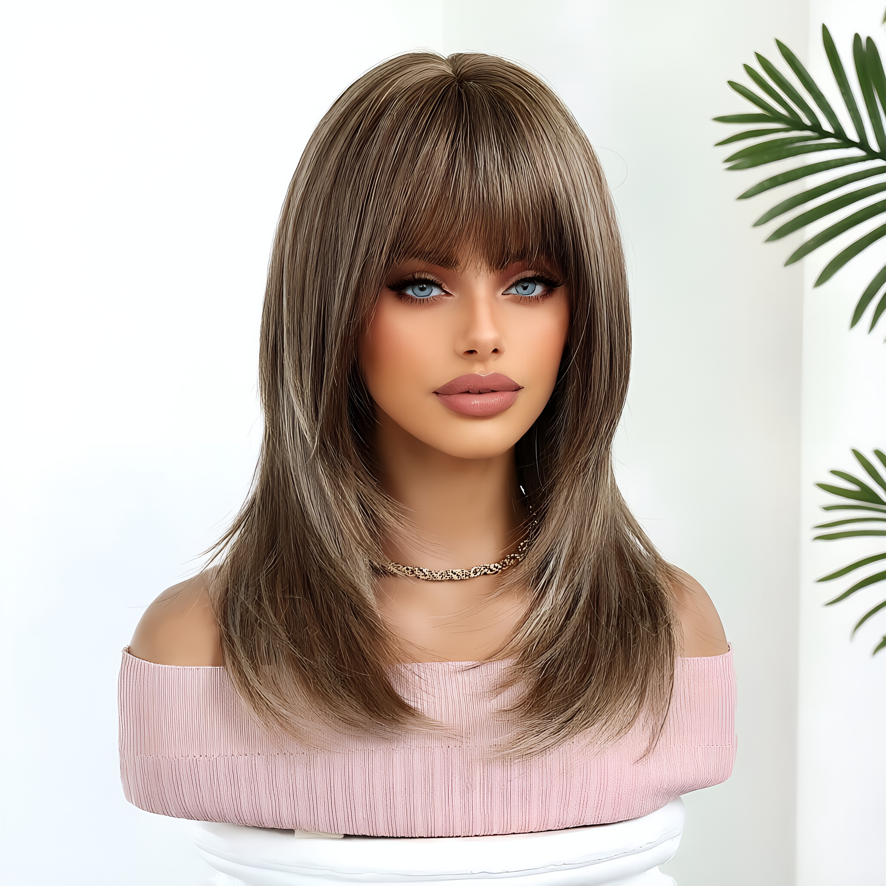 Daily light brown wig, headban - Wig Fiber Net ulasan dan harga