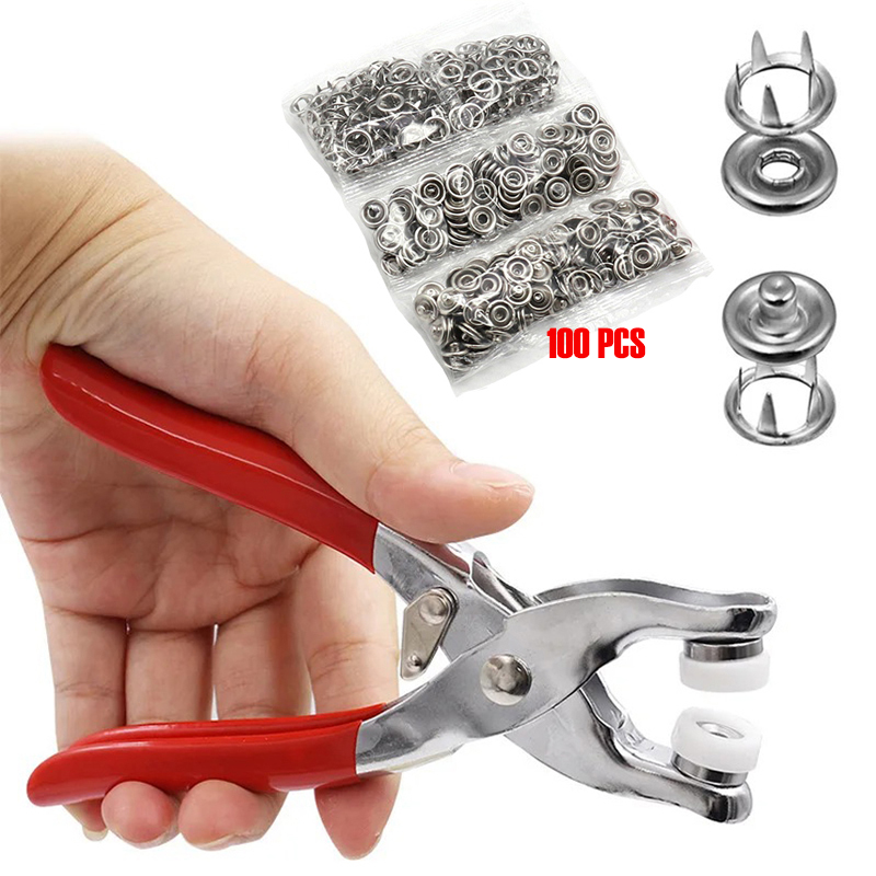 100pc Five-prong ButtonInstall - Snap Fastener Set ulasan dan harga